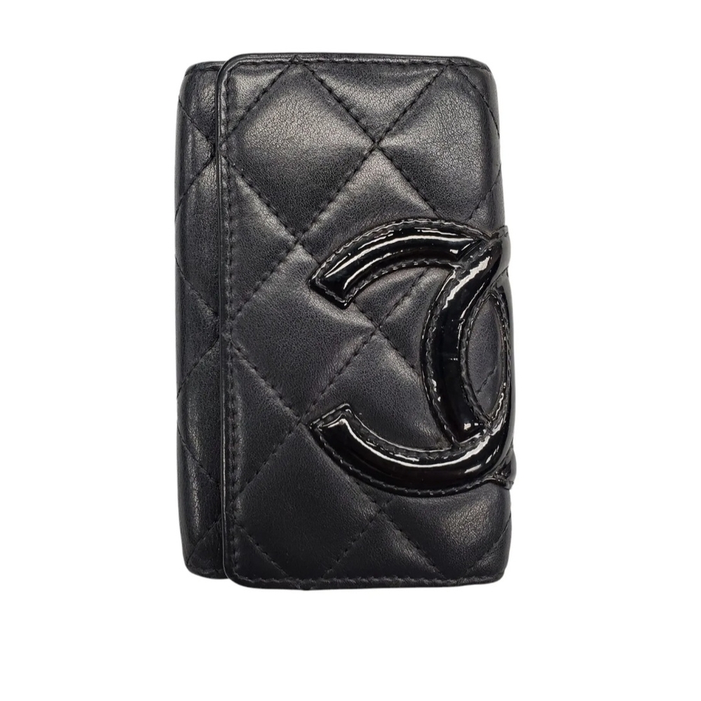 Chanel Black Quilted Key Wallet